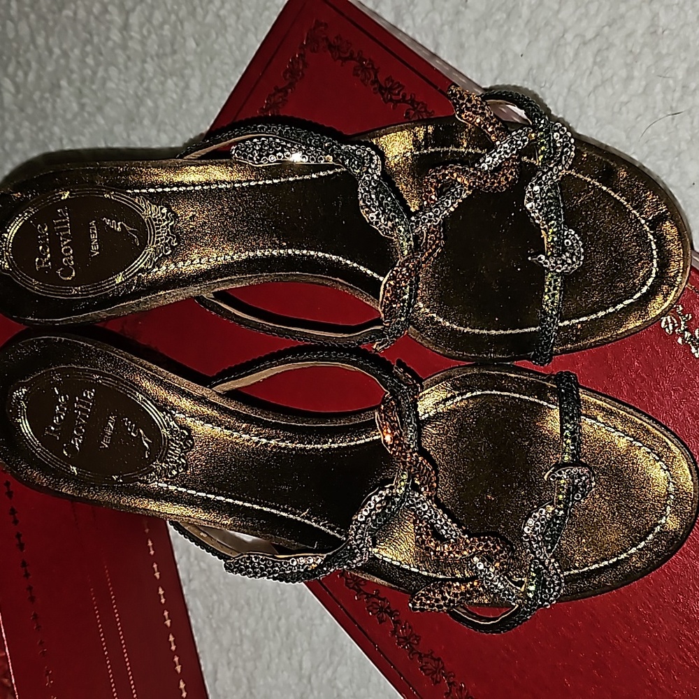 Gorgeous Rene Caovilla sparkle snake heels size 37 worn once - Picture 2 of 4